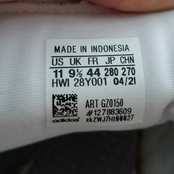 Men's Adidas Cloudfoam Art White Zebra Stripes classic sneakers US size 11 - Picture 4 of 8